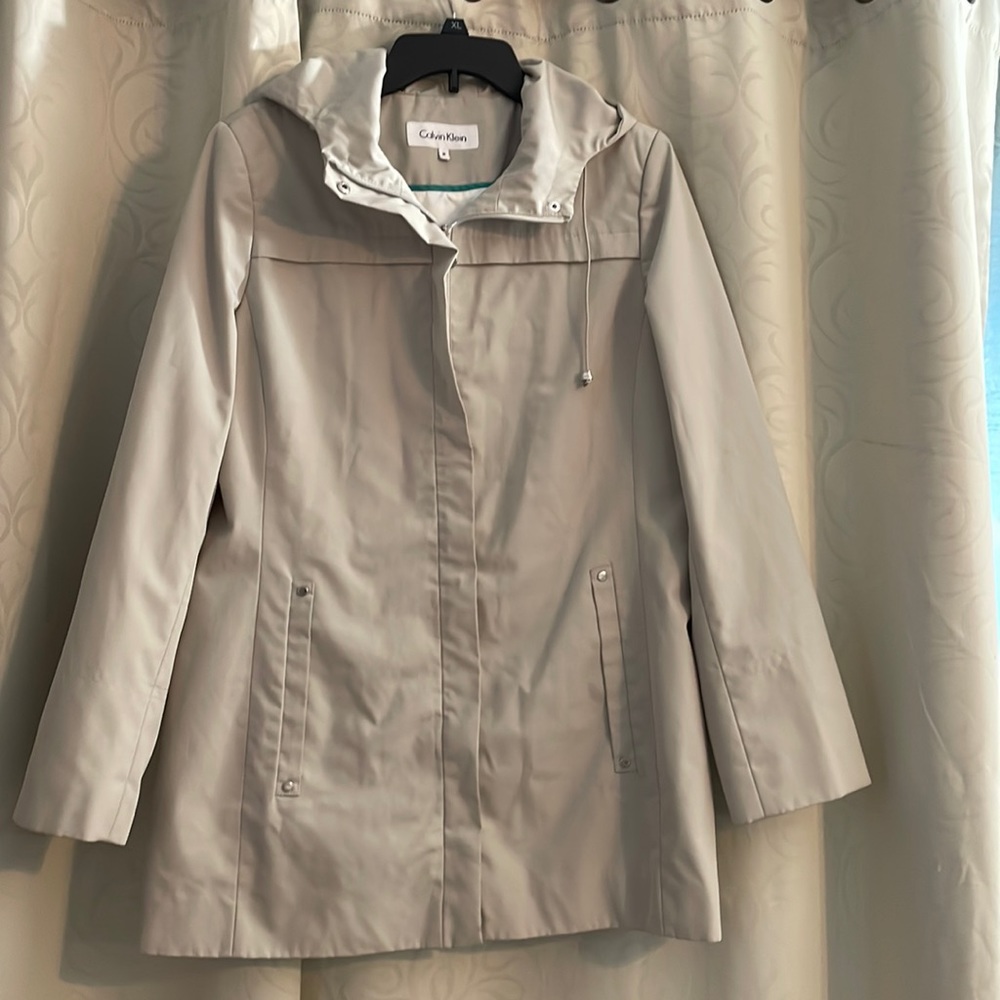 Calvin Klein, hooded, light raincoat